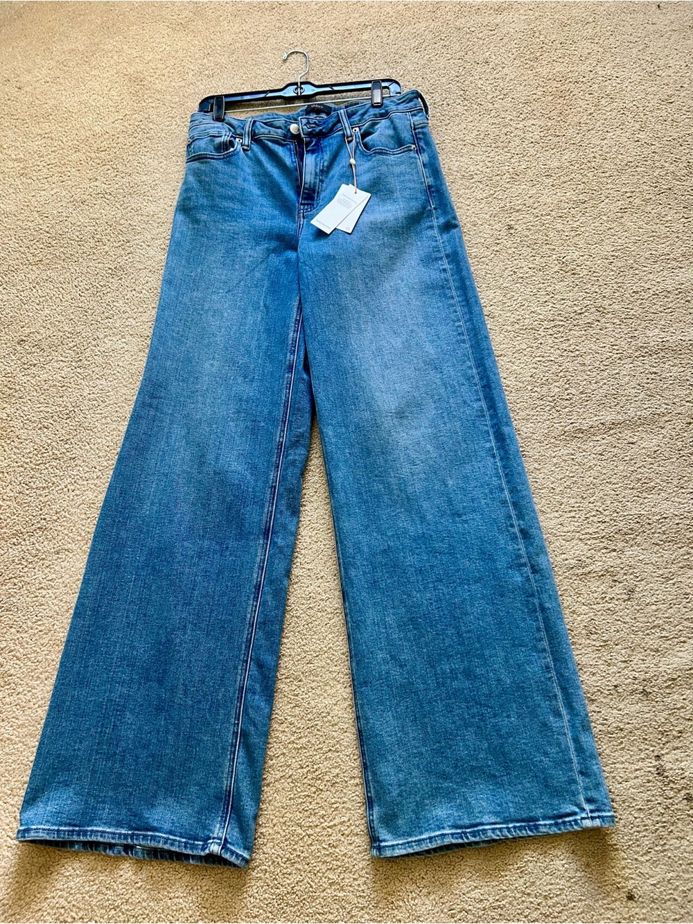 Quince Wide-Leg High-Rise Jeans in Medium Blue